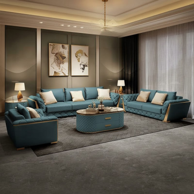 Lieder Designer Canapé Couch Polster Garnitur 6tlg. Set Garnituren Couchtisch