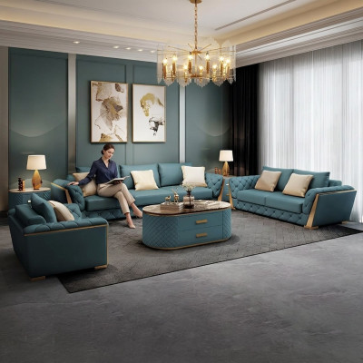 Moderne Dräi-Sëtzer Sofalandschaft Designer Couchen Sëtzpolster Nei