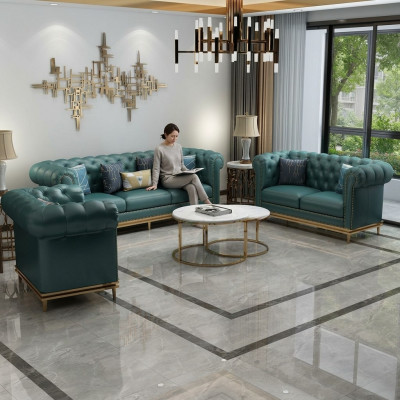 Liederkanapee Sofa Chesterfield Sofaen Couchen Polstergrupp Ledercouch Wunnzëmmer