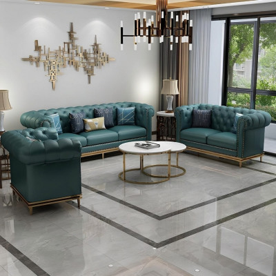 Chesterfield Sofa Garnitur Polstersëtzer Garnituren 2-Tlg. Set 3+2 Sëtzer Nei Couch