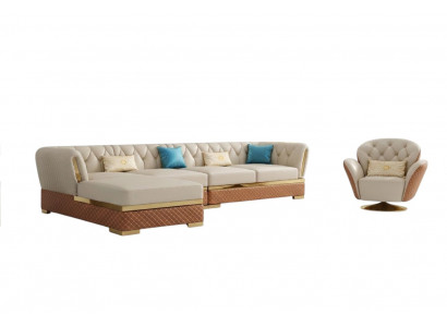 Exklusiv Eckcouch Miwwelen Wunnzëmmer Couch Polster Luxus Sofa Eckgarnitur