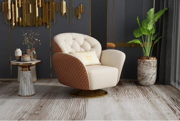 Fauteuil Einsitzer Relax 360° Rotatiounsstull Polster Liederfauteuil Sofa Club