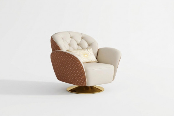 Fauteuil Einsitzer Relax 360° Rotatiounsstull Polster Liederfauteuil Sofa Club