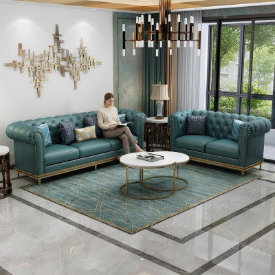 Sofagarnitur 3+2 Sëtzer Ledersofa Modern Sofa Designer Sofa Nei Chesterfield