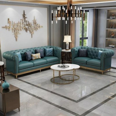 Sofagarnitur 3+2 Sëtzer Ledersofa Modern Sofa Designer Sofa Nei Chesterfield