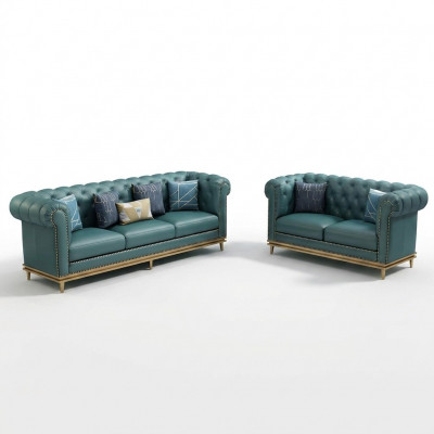 Sofagarnitur 3+2 Sëtzer Ledersofa Modern Sofa Designer Sofa Nei Chesterfield