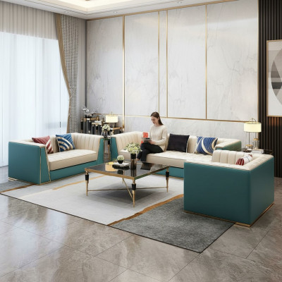 Sofagarnitur Designer Sofa Ledersofa 321 Sitzplazen Dekorativ Modernt Sofa