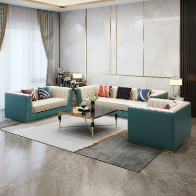 Sofagarnitur Designer Sofa Ledersofa 321 Sitzplazen Dekorativ Modernt Sofa