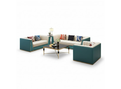 Sofagarnitur Designer Sofa Ledersofa 321 Sitzplazen Dekorativ Modernt Sofa