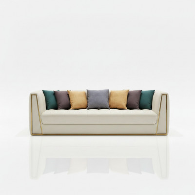 Dräisëtzer Wunnlandschaft Modern Sofa 3 Sëtzer Ledersofa Designer