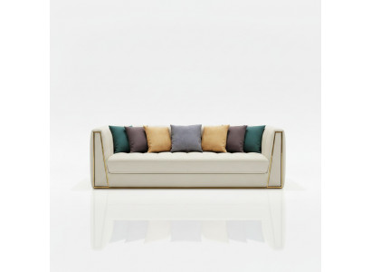 Dräisëtzer Wunnlandschaft Modern Sofa 3 Sëtzer Ledersofa Designer