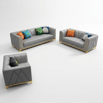 Canapé-Set Polster Sëtz Garnituren 2tlg. Set 3+2 Sëtz nei Couch Ledersofa