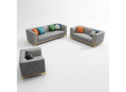 Canapé-Set Polster Sëtz Garnituren 2tlg. Set 3+2 Sëtz nei Couch Ledersofa