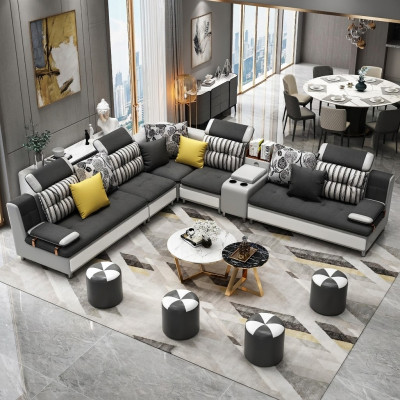 Ecksofa L Form Modern Sofa Liederdivan Polster Wunnlandschaft Design Couchen Nei