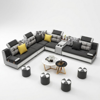 Ecksofa L Form Modern Sofa Liederdivan Polster Wunnlandschaft Design Couchen Nei