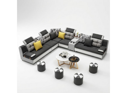 Ecksofa L Form Modern Sofa Liederdivan Polster Wunnlandschaft Design Couchen Nei