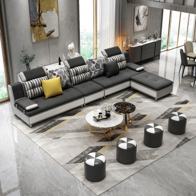 Wunnlandschaft Eckcouch L-Form Modern Sofa Ledersofa Eckcouch Polster