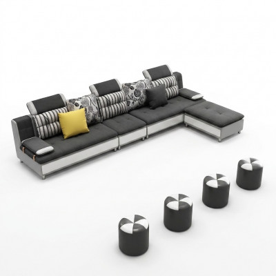 Wunnlandschaft Eckcouch L-Form Modern Sofa Ledersofa Eckcouch Polster