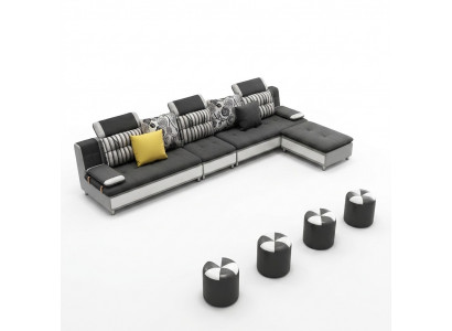 Wunnlandschaft Eckcouch L-Form Modern Sofa Ledersofa Eckcouch Polster