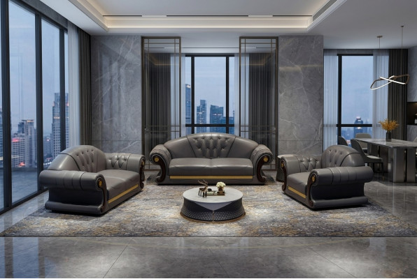 Chesterfield Sofagarnitur Polster Couch Sëtz Garnituren 2tlg. Set 3+2 Sëtzer Neit
