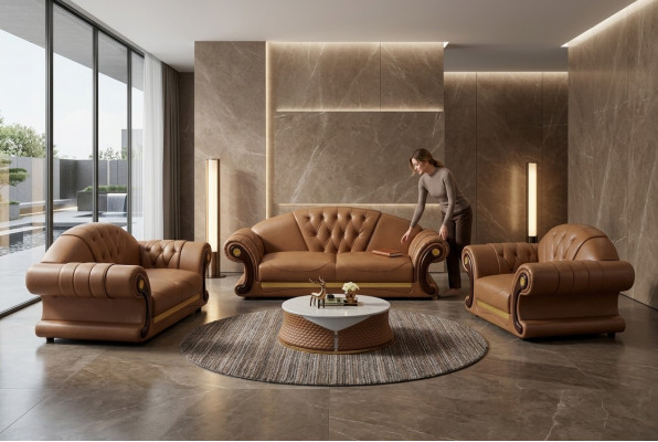 Chesterfield Sofa Couch Polster Couch 3er Couchen Deko Polster Lieder Nei