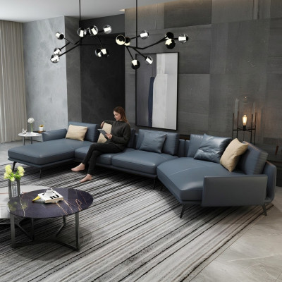 Italienesch Miwwele Wunnzëmmer Ecksofa Couch Polstersëtz Luxus Sofa Eckgarnitur