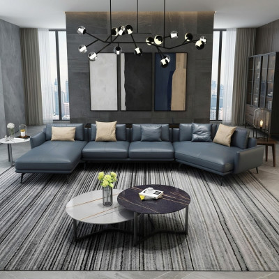 Italienesch Miwwele Wunnzëmmer Ecksofa Couch Polstersëtz Luxus Sofa Eckgarnitur