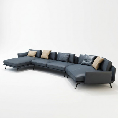 Italienesch Miwwele Wunnzëmmer Ecksofa Couch Polstersëtz Luxus Sofa Eckgarnitur