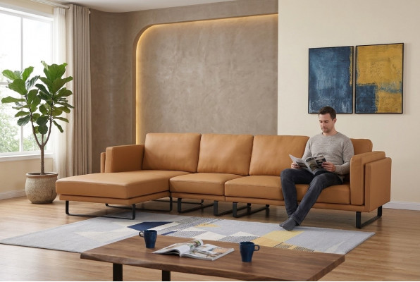 Eckcouch Design Ecksofa Wunnzëmmer Miwwelen Modern Liederpolster Couch