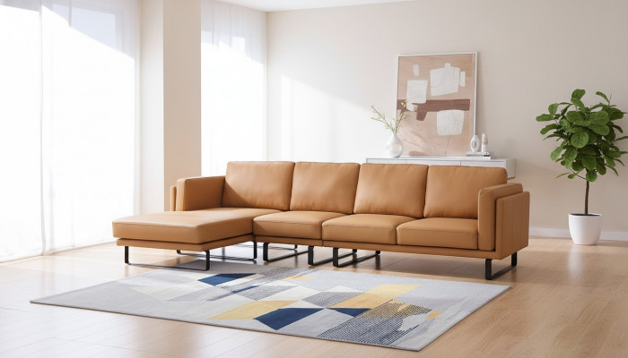 Eckcouch Design Ecksofa Wunnzëmmer Miwwelen Modern Liederpolster Couch
