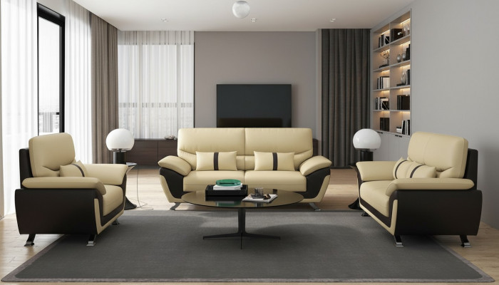 Wunnzëmmer Polstermöbel Sofagarnitur 3+2+1 Sëtzer Modern Sofa