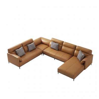 Wohnzëmmer Eckcouch Design Ecksofa Miwwelen Liederpolster Canapé Sofa