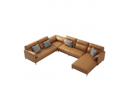 Wohnzëmmer Eckcouch Design Ecksofa Miwwelen Liederpolster Canapé Sofa