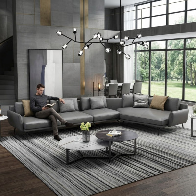 Liederpolster Design Eckcouch Sofa L-Form Wunnlandschaft Wunnzëmmer