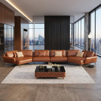 Wénkelsofa Italienesch Miwwelen Wunnzëmmer Canapé Polster Luxus Sofa Wénkel-Garnitur