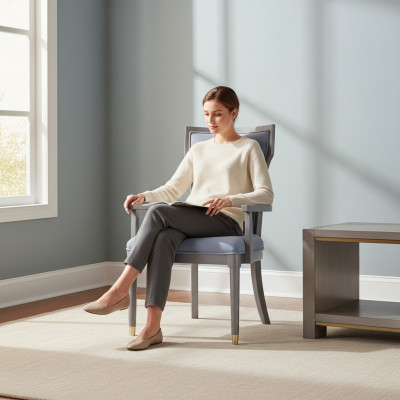 Luxus Design Stull Echt Italienesch Stil Miwwelen Eensëtzer Holz Lehnstull
