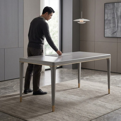 Italienesch Stil Miwwelen Iessdësch Dësch Holz Miwwelen Iesszëmmer 140x85cm