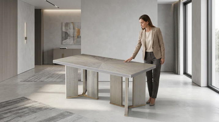 Luxus Dësch Design Iesszëmmer 200x100cm Iessdëscher Holz Miwwelen Designer