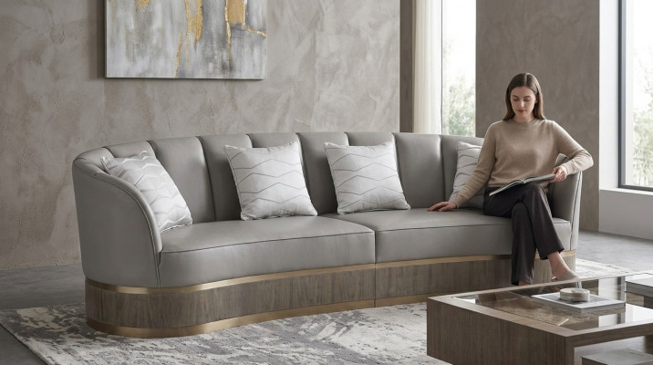 XXL grouss Sofa Couch véiersëtzer Lounge Club Sofas 270cm italienesch Miwwelen nei
