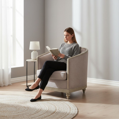 Wunnzëmmer Luxus Fautteuil Hotel Polster Deko Modern Einsëtzer Designer Gro