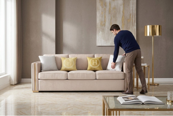 Dreschplazs-Couch Polster Design Canapé Deko Moderne 3er Sofas Zëmmer Miwwelen