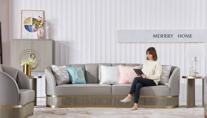 Grouss Sofa Luxus XXL Canapé Wunnzëmmer Sëtzmiwwel Polstersofa Canapéen