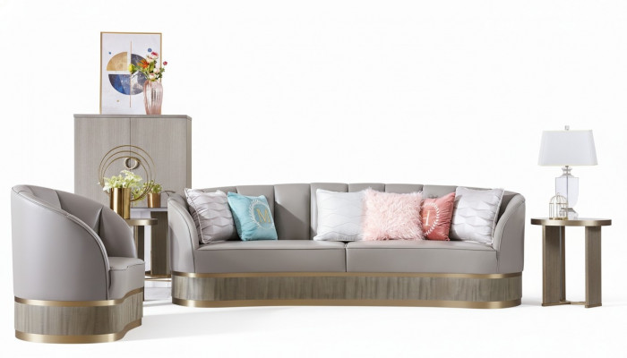 Grouss Sofa Luxus XXL Canapé Wunnzëmmer Sëtzmiwwel Polstersofa Canapéen