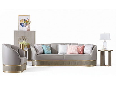 Grouss Sofa Luxus XXL Canapé Wunnzëmmer Sëtzmiwwel Polstersofa Canapéen