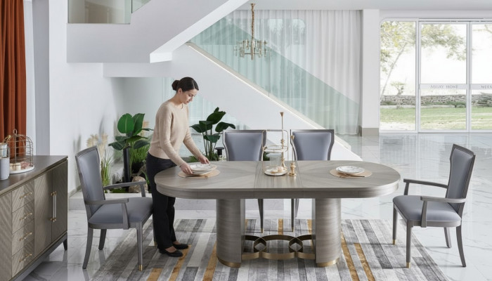 Design Still Set 6x Luxus Still Sëtz Polster Grupp Lehnstill Set Garnitur Nei