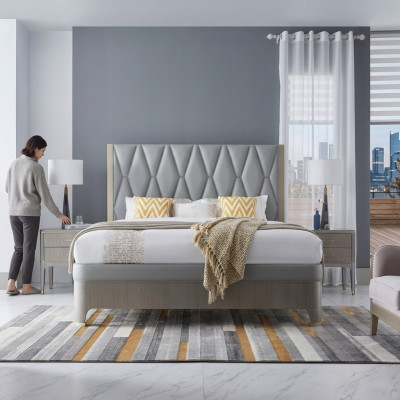 Schlofkummer Set Bett Nuetsdësch Design Modern Luxus Better Grupp