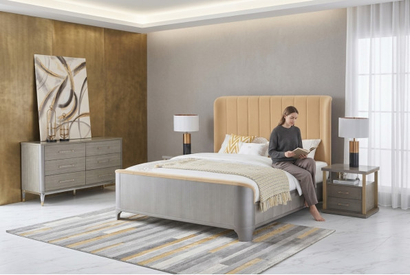 Schlofzëmmer Set Bett Nuetsdësch Design Modern Better Grupp Lieder 3 Deeler.