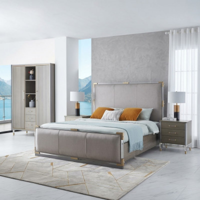Luxus Schlofzëmmer Miwwelen Bett 2x Nuetsdësch Set Better Dubai Hotel Miwwelen