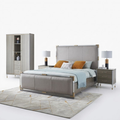 Luxus Schlofzëmmer Miwwelen Bett 2x Nuetsdësch Set Better Dubai Hotel Miwwelen