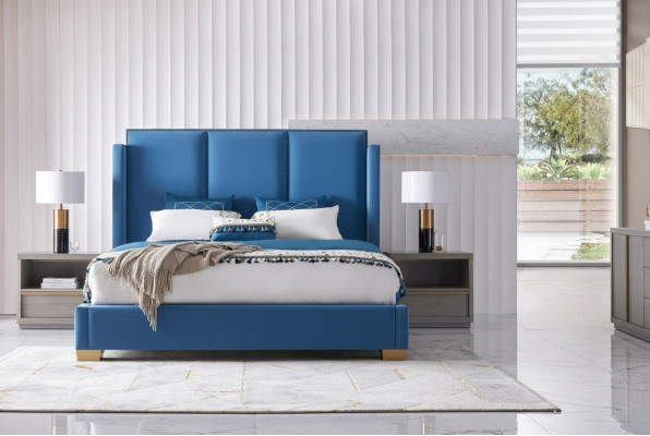 Schlofkummer Luxus Bett Miwwelen 2x Nuetschekëscht Set Better Dubai Hotelmiwwelen